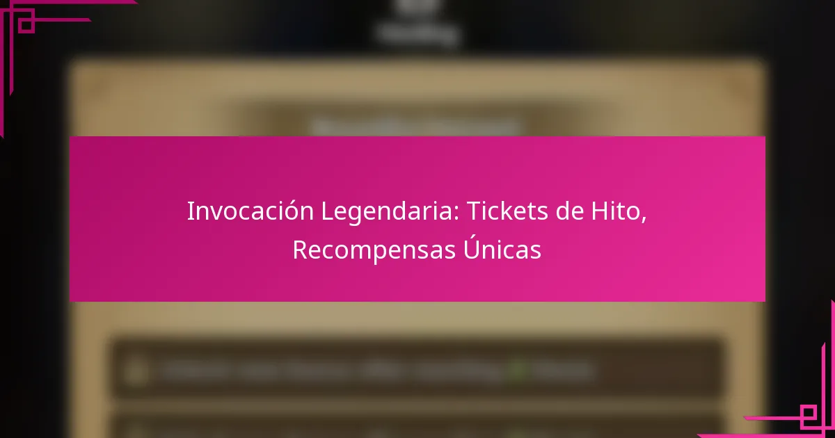 Invocación Legendaria: Tickets de Hito, Recompensas Únicas