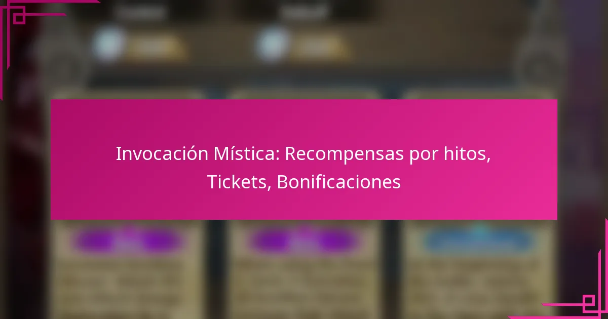 Invocación Mística: Recompensas por hitos, Tickets, Bonificaciones