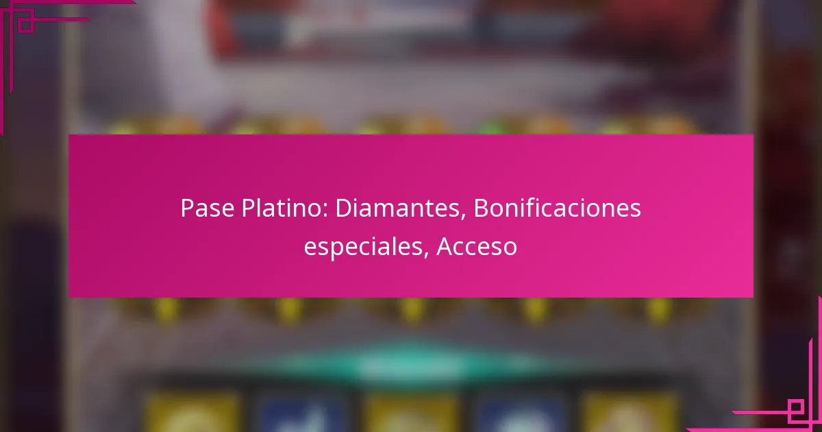 Pase Platino: Diamantes, Bonificaciones especiales, Acceso