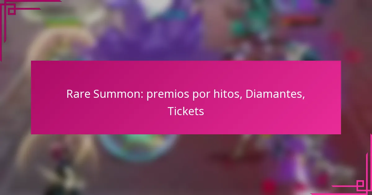 Rare Summon: premios por hitos, Diamantes, Tickets